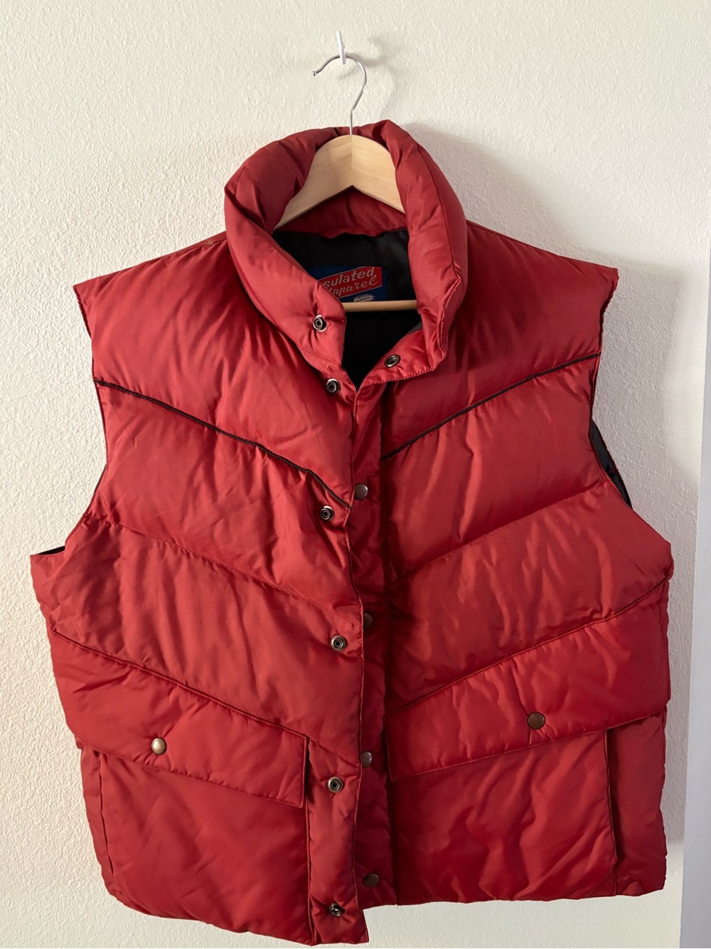 Vintage 80s Cabincore Red Puffer Vest Outerwear Large